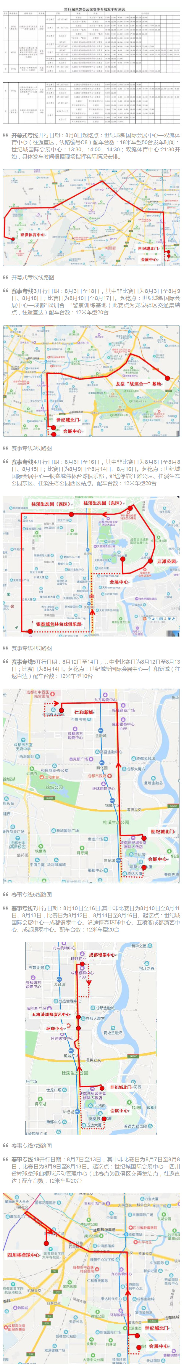 世警會今日在成都開幕！快收好這份公交賽事專線發(fā)車時刻表